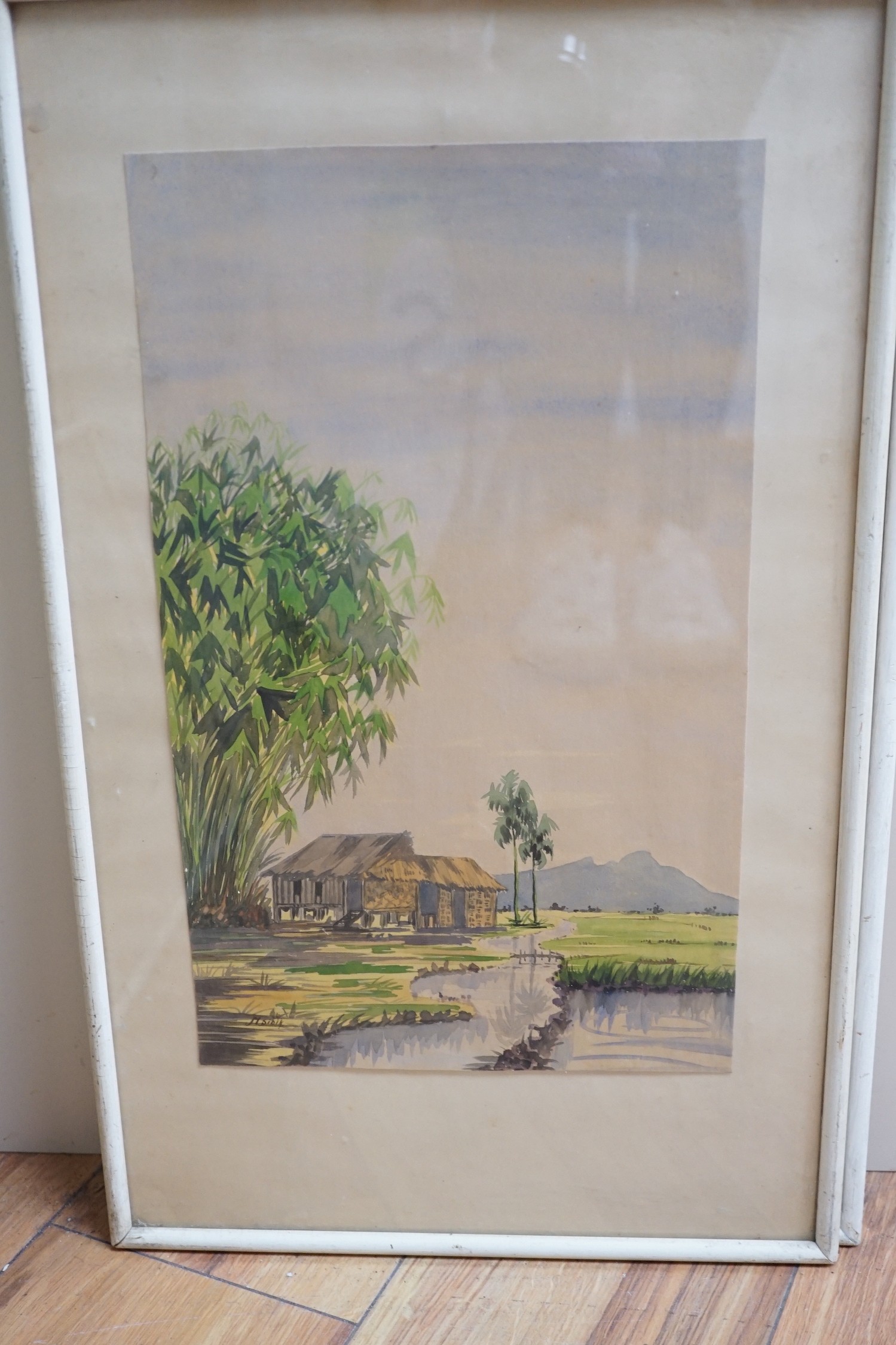 Asian School, seven assorted watercolours including works by N. Sidik and A.I. Rah Ptan, largest 37 x 23cm